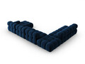 Coltar panoramic stanga 7 locuri design modular, Bellis, Micadoni Home, BL, 376x282x70 cm, catifea, albastru regal