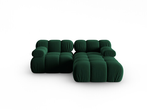 Coltar modular dreapta 3 locuri, Bellis, Micadoni Home, BL, 188x155x70 cm, catifea, verde bottle