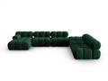 Coltar panoramic dreapta 7 locuri design modular, Bellis, Micadoni Home, BL, 376x282x70 cm, catifea, verde bottle