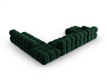 Coltar panoramic dreapta 7 locuri design modular, Bellis, Micadoni Home, BL, 376x282x70 cm, catifea, verde bottle