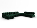 Coltar panoramic dreapta 7 locuri design modular, Bellis, Micadoni Home, BL, 376x282x70 cm, catifea, verde bottle