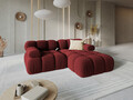 Coltar modular dreapta 3 locuri, Bellis, Micadoni Home, BL, 188x155x70 cm, catifea, rosu inchis