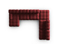 Coltar panoramic dreapta 7 locuri design modular, Bellis, Micadoni Home, BL, 376x282x70 cm, catifea, rosu inchis