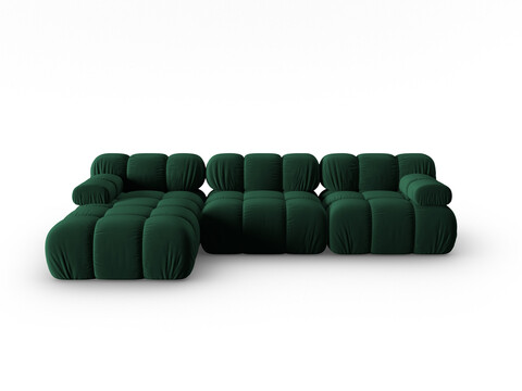 Coltar modular stanga 4 locuri, Bellis, Micadoni Home, BL, 282x155x70 cm, catifea, verde bottle