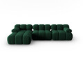 Coltar modular stanga 4 locuri, Bellis, Micadoni Home, BL, 282x155x70 cm, catifea, verde bottle