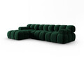 Coltar modular stanga 4 locuri, Bellis, Micadoni Home, BL, 282x155x70 cm, catifea, verde bottle