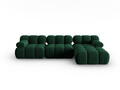 Coltar modular dreapta 4 locuri, Bellis, Micadoni Home, BL, 282x155x70 cm, catifea, verde bottle