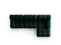 Coltar modular dreapta 4 locuri, Bellis, Micadoni Home, BL, 282x155x70 cm, catifea, verde bottle