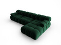 Coltar modular dreapta 4 locuri, Bellis, Micadoni Home, BL, 282x155x70 cm, catifea, verde bottle