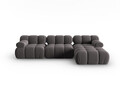 Coltar modular dreapta 4 locuri, Bellis, Micadoni Home, BL, 282x155x70 cm, catifea, gri inchis