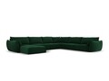 Coltar panoramic dreapta 8 locuri, Kaelle, Micadoni Home, BL, 384x284x85 cm, catifea, verde bottle