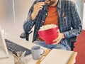 Aparat popcorn pentru cuptorul cu microunde Beper, 2.5 L, silicon, rosu/alb