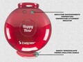 Gratar electric Beper, 900 W, 28.5x25x12 cm, plastic, rosu/alb