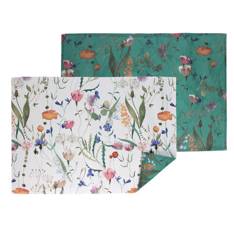 Set 2 suporturi pentru farfurie Flora, Andrea Fontebasso, 50x35 cm, bumbac, multicolor