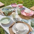 Set 6 cesti de cafea cu farfurie Iris Petra, Tognana Porcellane, 80 ml, portelan New Bone China, multicolor