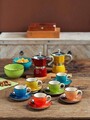 Set 6 cesti de cafea cu farfurie Louise Art and Pepper, Tognana Porcellane, 95 ml, ceramica, multicolor