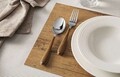 Set tacamuri 24 piese Antony Wood, Tognana Porcellane, inox, maro