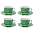 Set 4 cesti de cafea cu farfurie Sfera, Andrea Fontebasso,250 ml, portelan, verde