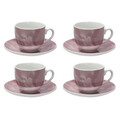 Set 4 cesti de cafea cu farfurie Sfera, Andrea Fontebasso, 250 ml, portelan, roz