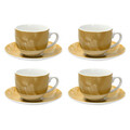 Set 4 cesti de cafea cu farfurie Sfera, Andrea Fontebasso, 250 ml, portelan, galben
