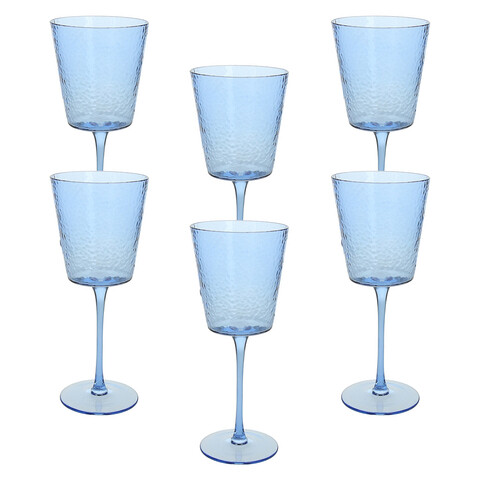 Set 6 pahare Alice, Andrea Fontebasso, 370 ml, sticla, albastru