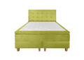 Pat matrimonial, Stockholm, Dots E, 160x200 cm, saltea tip Pocket, topper memory, Verde
