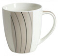 Cana model dungi verticale Fala, Domotti, 360 ml, portelan, alb/maro