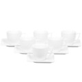Set cafea 17 piese Monaco, Ambition, 6 persoane, 220 ml, portelan, alb