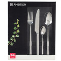 Set tacamuri 24 piese Como, Ambition, 6 persoane, otel, argintiu