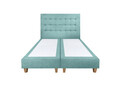 Pat matrimonial, Stockholm, Buttons E, 180x200 cm, saltea tip Pocket, topper memory, Mint