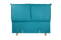 Pat matrimonial, Stockholm, Pillows E, 180x200 cm, saltea tip Pocket, topper memory, Albastru turcoaz