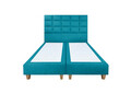 Pat matrimonial, Stockholm, Cubic E, 180x200 cm, saltea tip Pocket, topper memory, Turcoaz