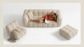 Pouf Bellezza 90x90x43 cm, Bej sand
