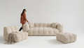 Canapea Bellezza, 3L, 233x104x72 cm, Bej sand