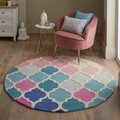 Covor Rosella Pink/Blue, Flair Rugs, D160 cm, lana, multicolor