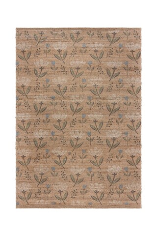 Covor Arriana Jute Floral, Flair Rugs, 200x290 cm, iuta/poliester/bumbac, natural