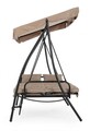 Balansoar de gradina 3 locuri, convertibil in pat de zi Apollo, Bizzotto, 202x115x170 cm, otel/tesatura Oxford, bej nisipiu