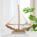 Decoratiune Boat Nature, Mauro Ferretti, 45x7x45 cm, lemn de tanoak, natural