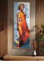 Tablou decorativ Daphne -A, Mauro Ferretti, 52x152 cm, canvas pictat/lemn de brad, multicolor