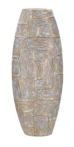 Vaza  Eclips Tower, Mauro Ferretti, 24x11.5x59.5 cm, polirasina, auriu/alb