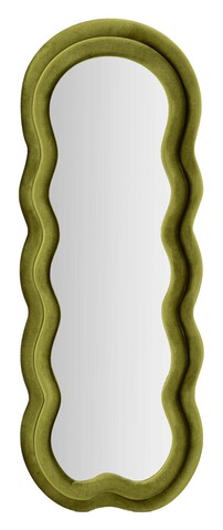 Oglinda decorativa Miki, Mauro Ferretti, 60x160 cm, MDF/rama acoperita cu catifea, verde