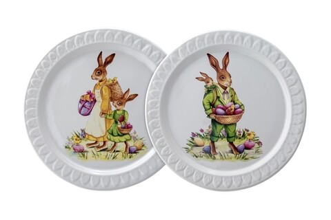 Set farfurii pentru desert 2 piese, Rabbit, Hermann Bauer, Ø23.5 cm, portelan, multicolor