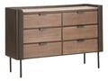 Comoda Toronto, Mauro Ferretti, 120x39x79 cm, lemn de brad/fier, gri/maro