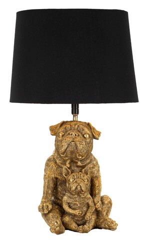 Lampa de masa Dog, Mauro Ferretti, 1x E27, 40W, 26x43.8 cm, polirasina/fier/textil, auriu/negru