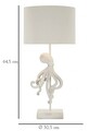 Lampa de masa Octopus, Mauro Ferretti, 1x E27, 40W, 30.5x64.5 cm, polirasina/fier/textil, alb