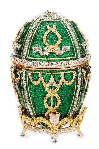Cutie decorativa Egg,  Hermann Bauer, 5x8 cm, verde