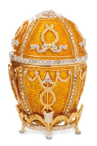 Cutie decorativa Egg,  Hermann Bauer, 5x8 cm, galben