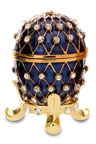 Cutie decorativa Egg,  Hermann Bauer, 3.5x5.5 cm, albastru