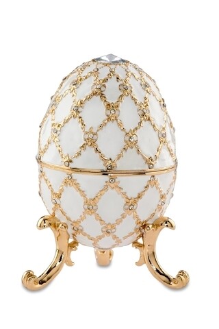 Cutie decorativa Egg, Hermann Bauer, 6x10 cm, alb