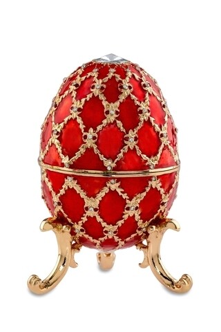 Cutie decorativa Egg,  Hermann Bauer, 6x10 cm, rosu